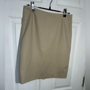 Lafayette 148 Cotton Tan Pencil Skirt Size 2 Petite Chic Classic Professional